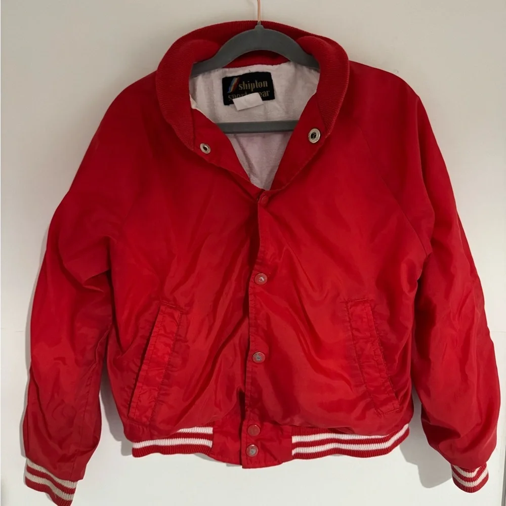 C. Vintage 1980s XS Red Varsity Jacket - Picture 1 of 3